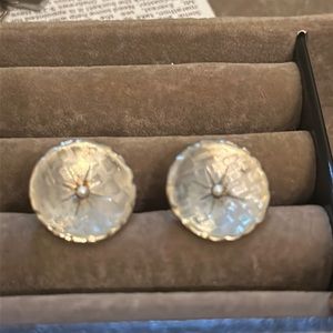 Silver tone vintage cuff links